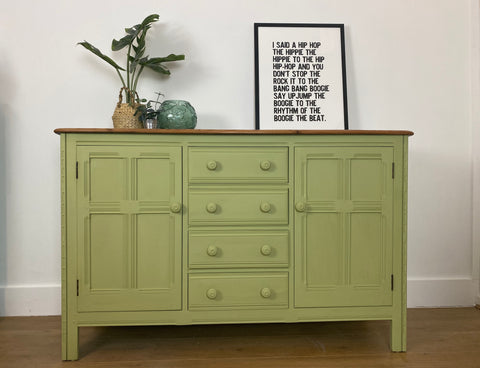 Refinished Ercol Sideboard painted in Kelp Green