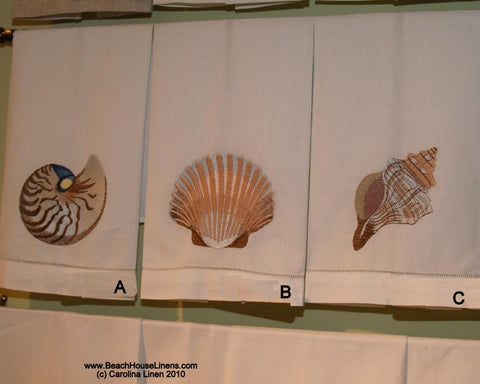 Shell Embroidered Guest Towel