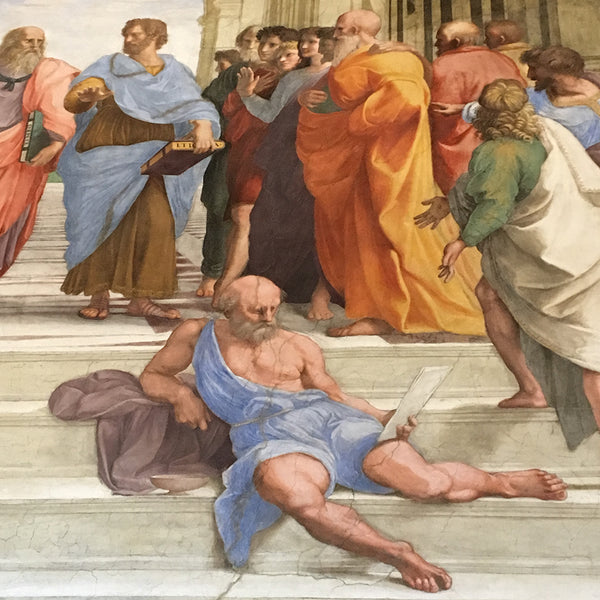 Detail image from Raphael's School of Athens fresco