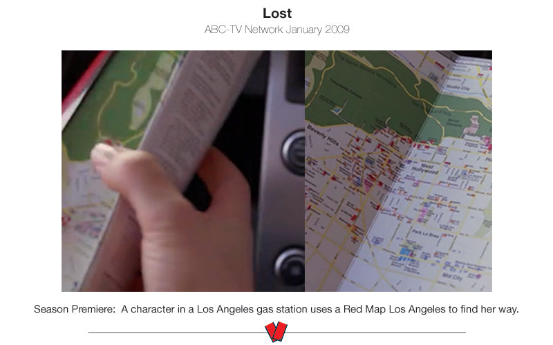 scene from the TV show called Lost of a character using the Red Map Los Angeles