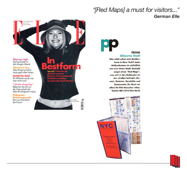 Elle Germany Magazine cover showing Gwyneth Paltrow and an article recommending Red Maps city guides