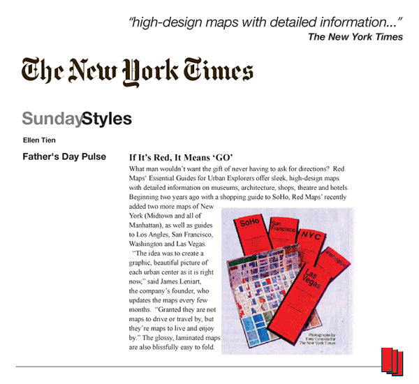 New York Times article that recommends Red Maps city guides