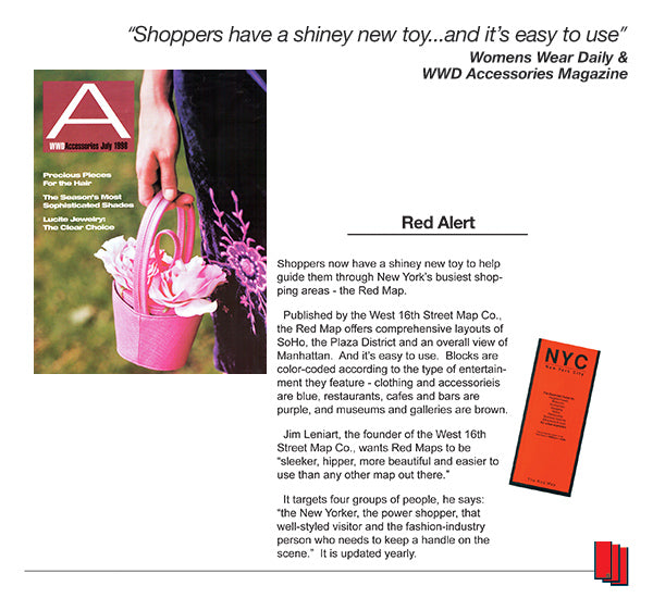 Womens Wear Daily article recommending Red Map s city guides