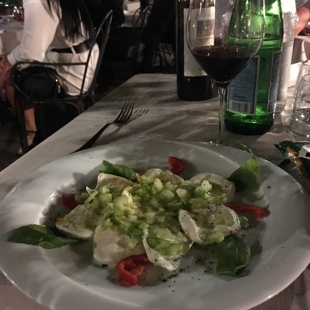 plate of ravioli at Santa Lucia restaurant in Rome