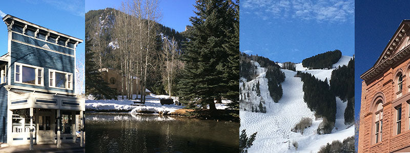 snowy Aspen town scenes