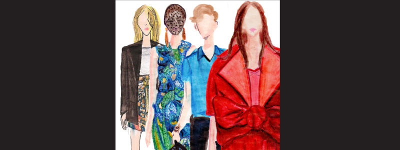 colorful illustration of fashion models