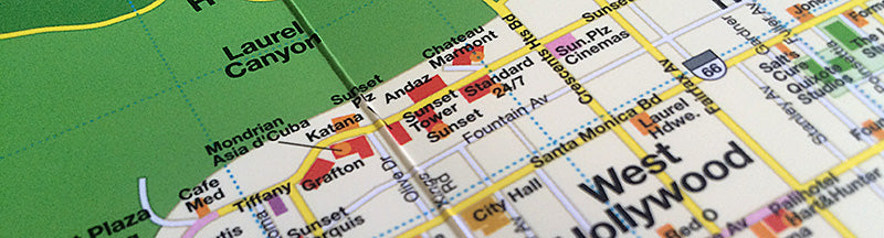 image of a map showing Sunset Blvd in Los Angeles