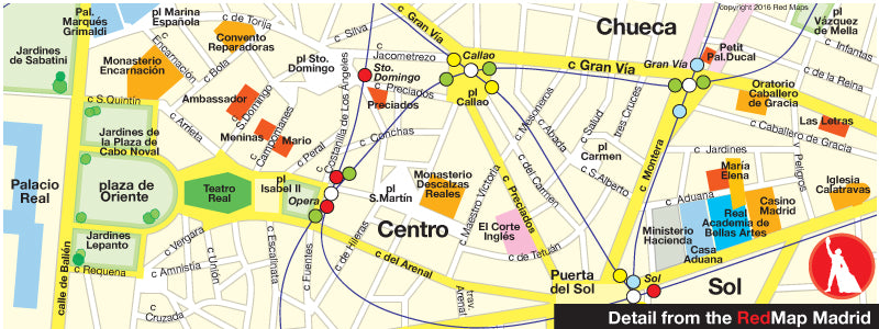 Map of Madrid's Old City with Palacio Real and Teatro Real