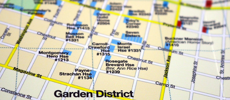 new orleans garden district map showing historic houses and landmarks