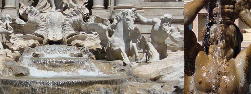 water splashing in Trevi Fountain Rome