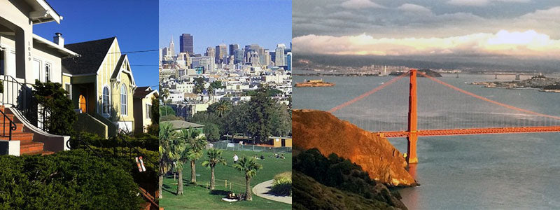 outdoor scenes of San Francisco and Berkeley