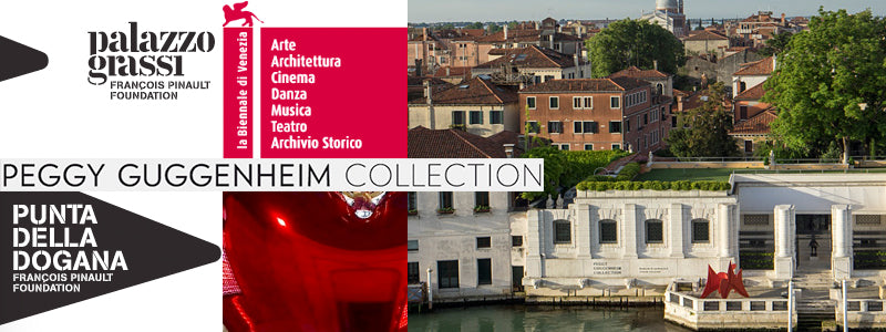 images of Venice museum signs and the Peggy Guggenheim Museum