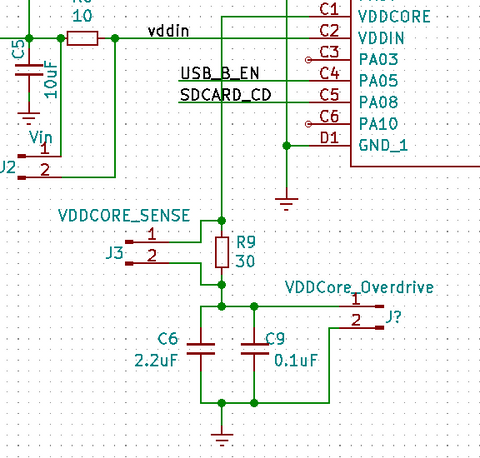 VddCore Disable on Atmel SAM devices