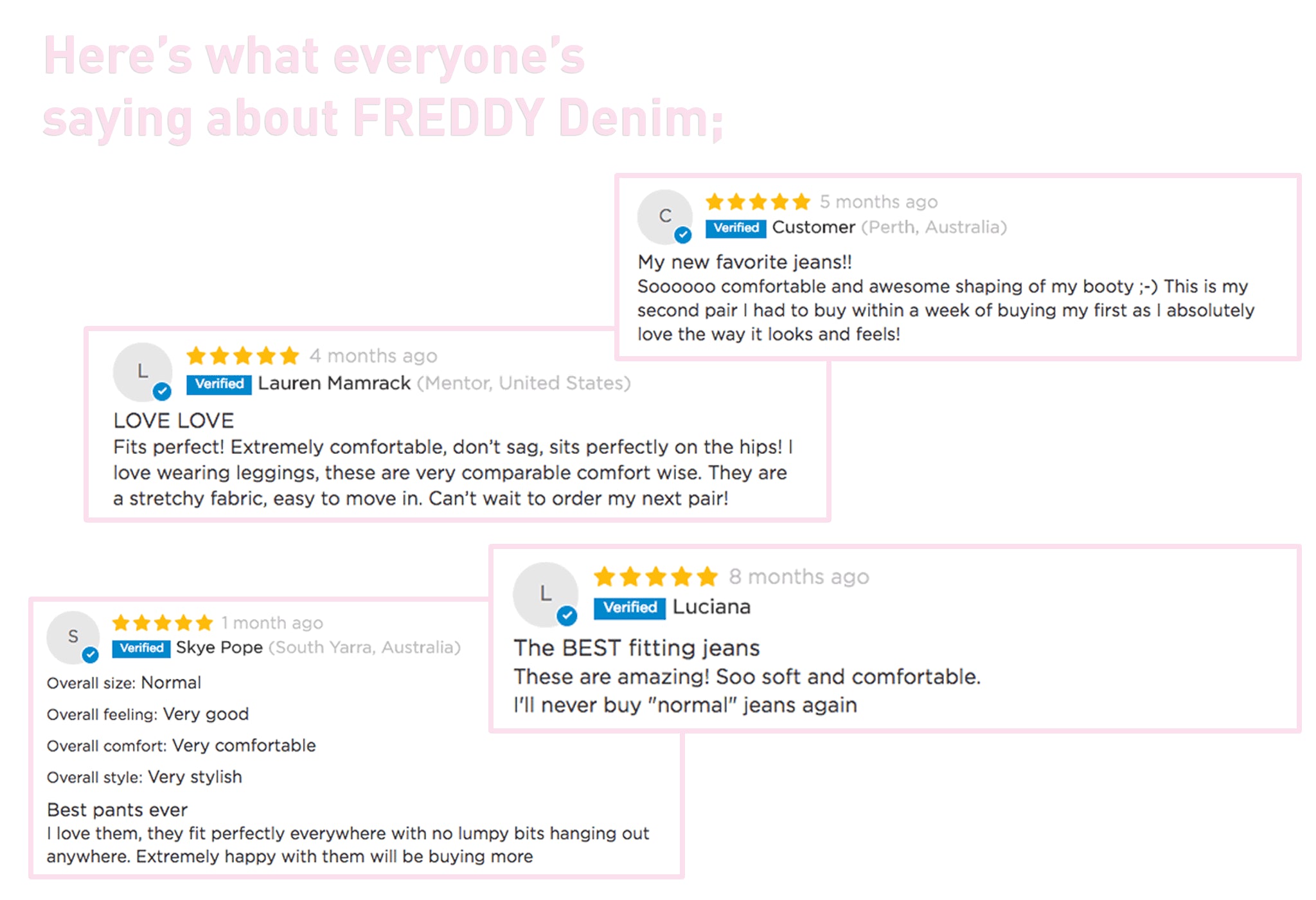 here's what everyone is saying about FREDDY denim;