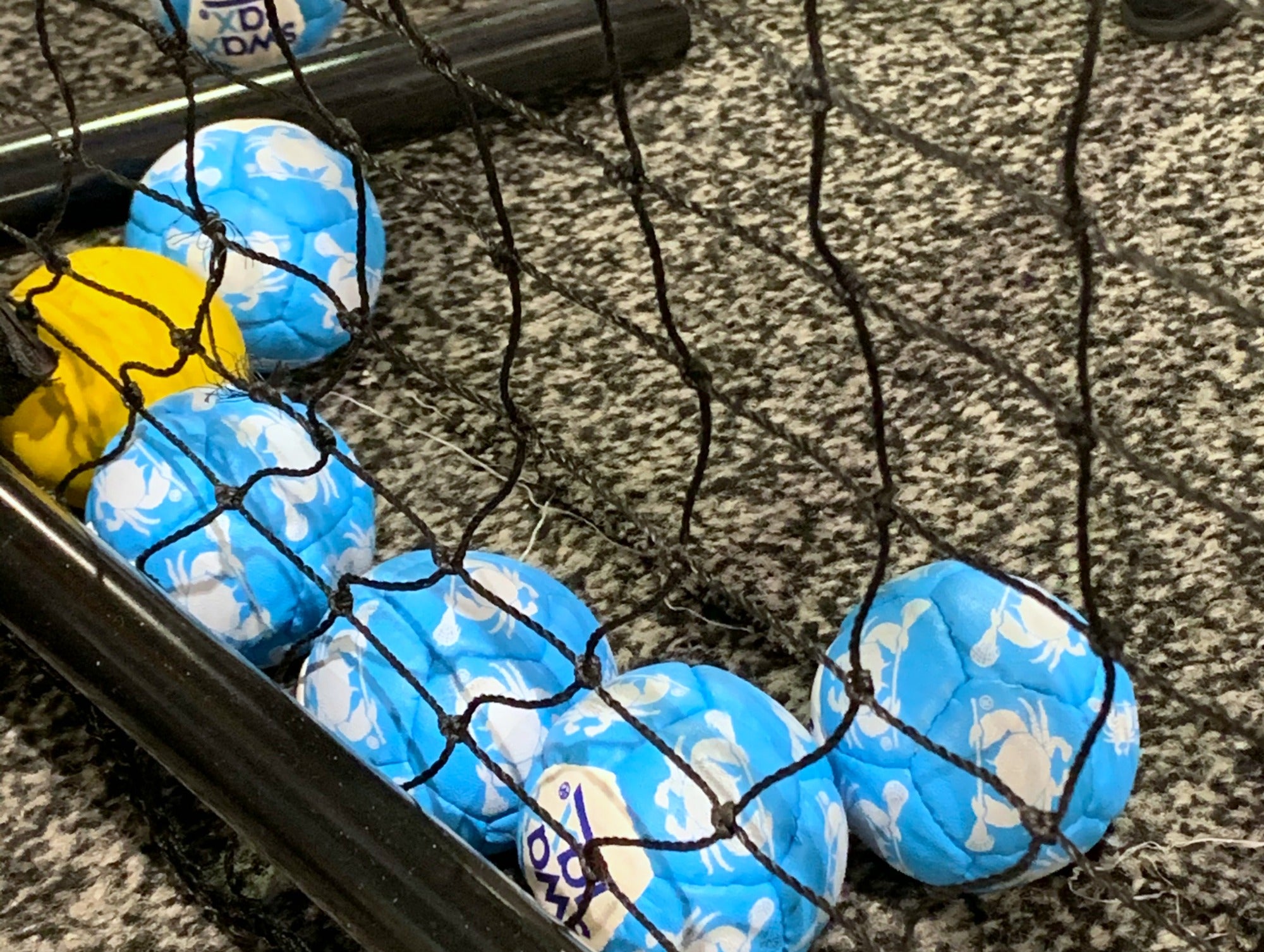 ECD using custom Swax Lax balls at their booth at LaxCon 2020 for games
