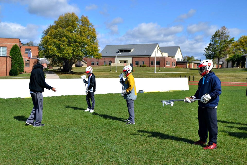 Maryland School for the Blind and Parkville Adaptive Lacrosse using the first sonic ball for blind lacrosse players