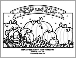 peep and egg I'm not tick or treating coloring sheet