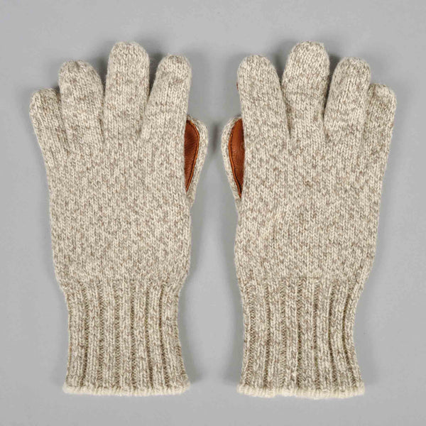 ragg wool and leather gloves