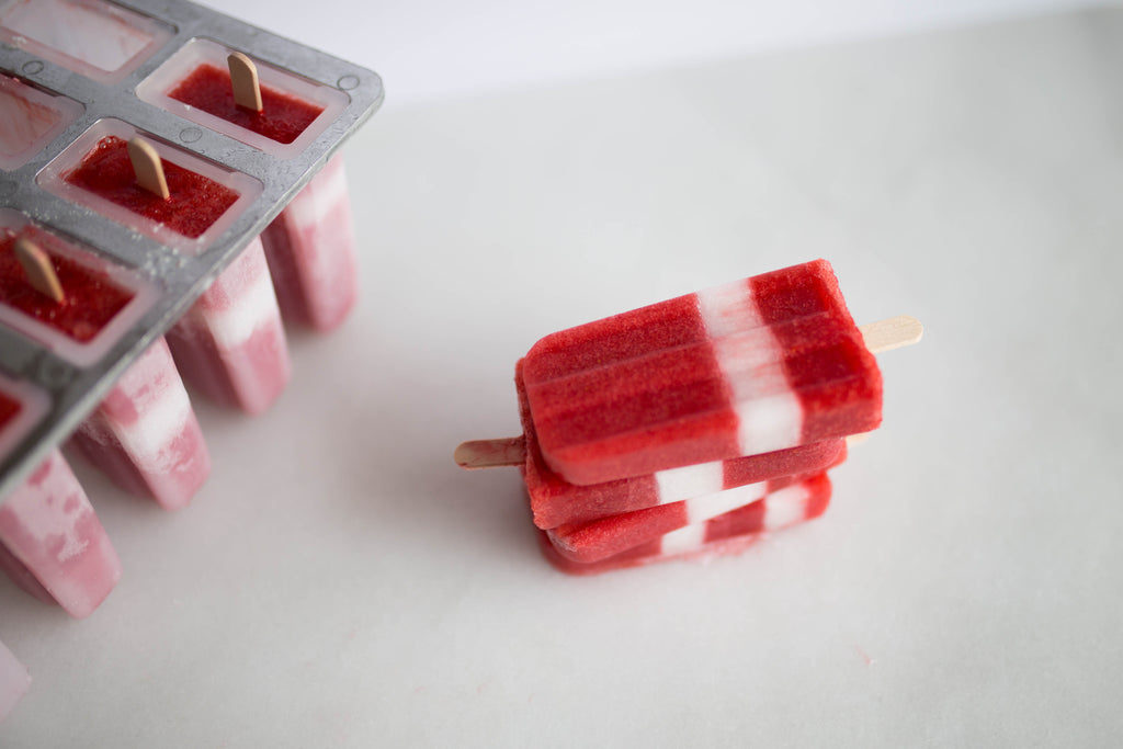 strawberry coconut popsicles