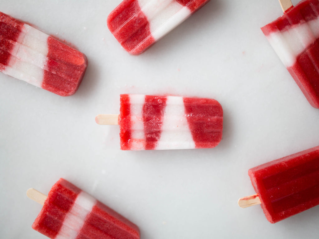 Strawberry, coconut popsicles