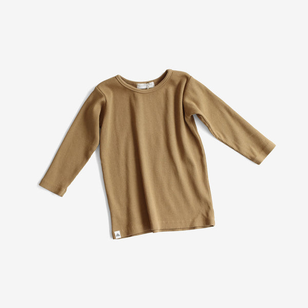 Basic Ribbed L/S Tee - Bronze