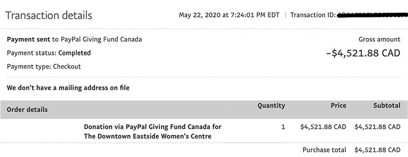 Donation to Paypal in Michael Ratcliffe's Name