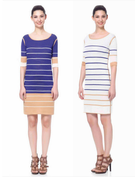 AMANDINE reversible stripe knit dress - Jia Collection