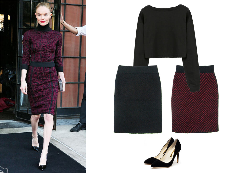 Rock the separates like Kate Bosworth with the Glenda reversible skirt and a monochrome cropped jumper.