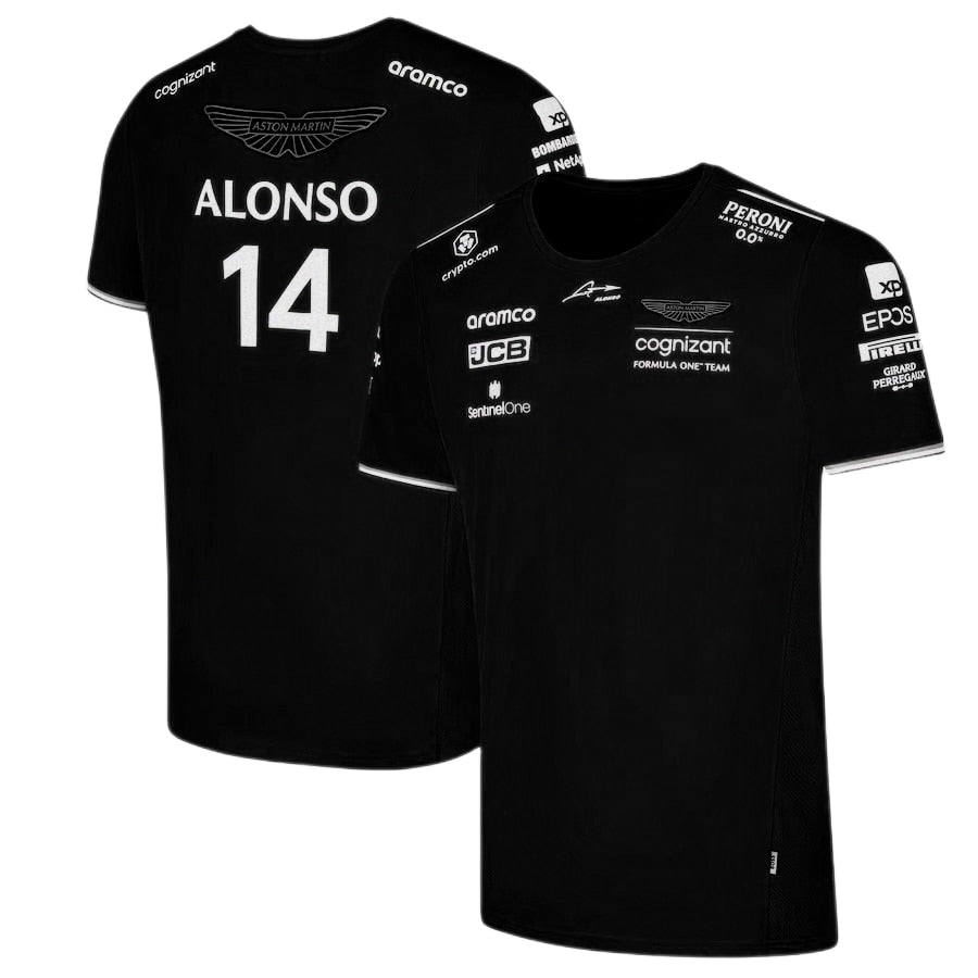Camiseta Negra Niño Fernando Aston Martin F1 2023 – Alonso Store