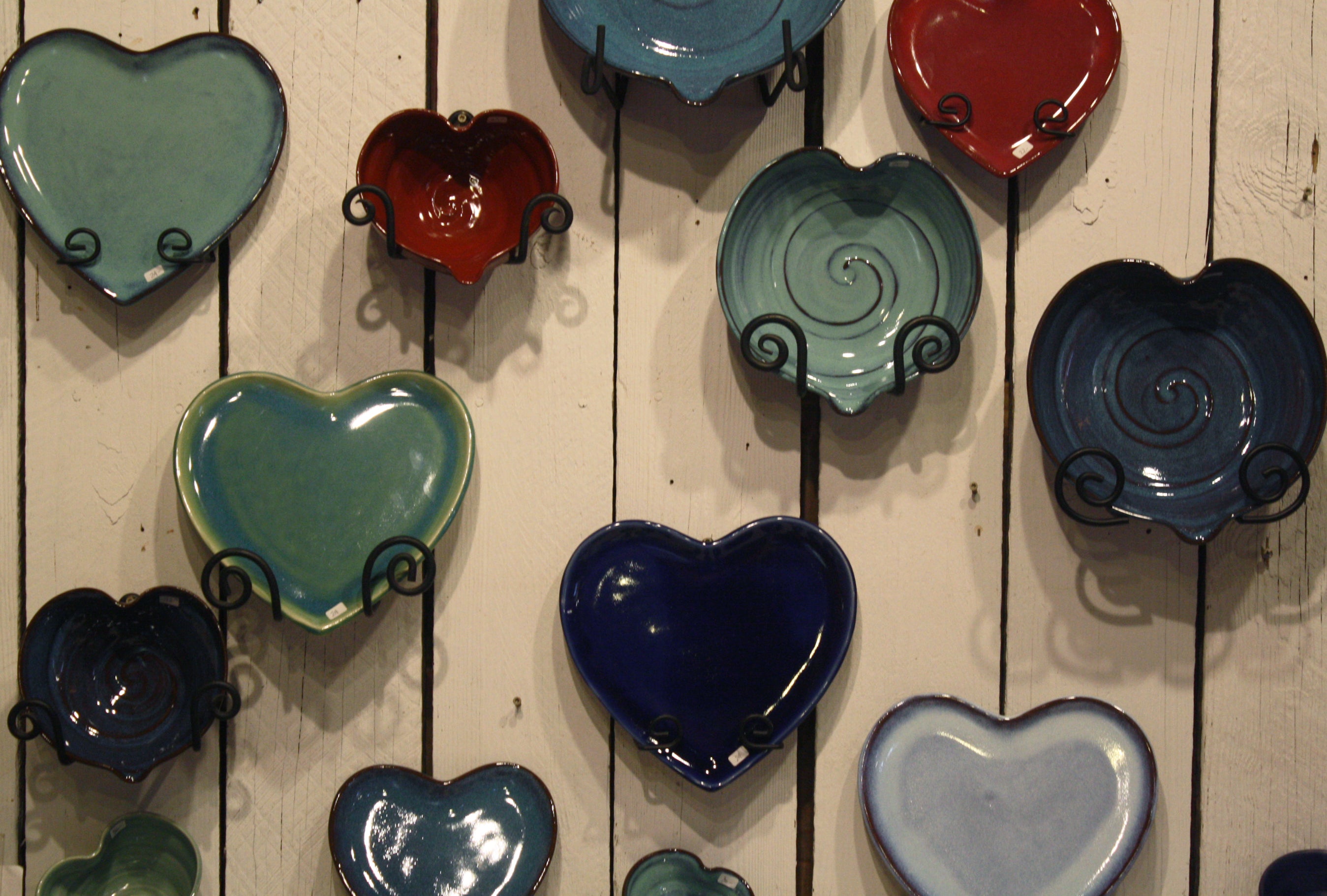 Heart shaped plates at Greenbridge Pottery Studio