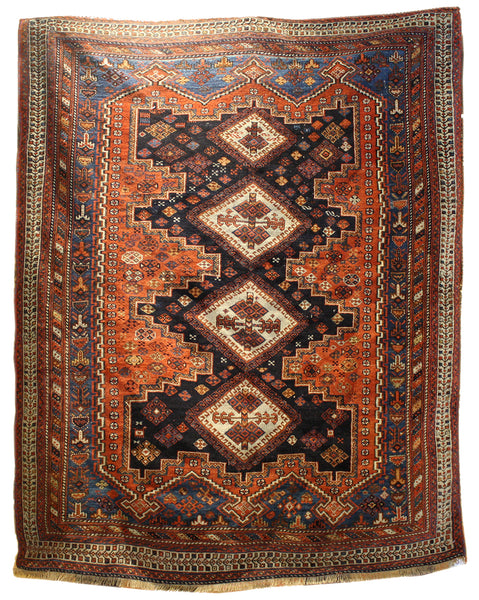 4.8x5.7 Antique Persian Afshar - Main Street Oriental Rugs