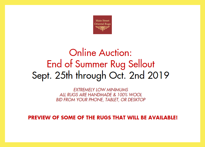 Online auction preview: end of summer rug sellout