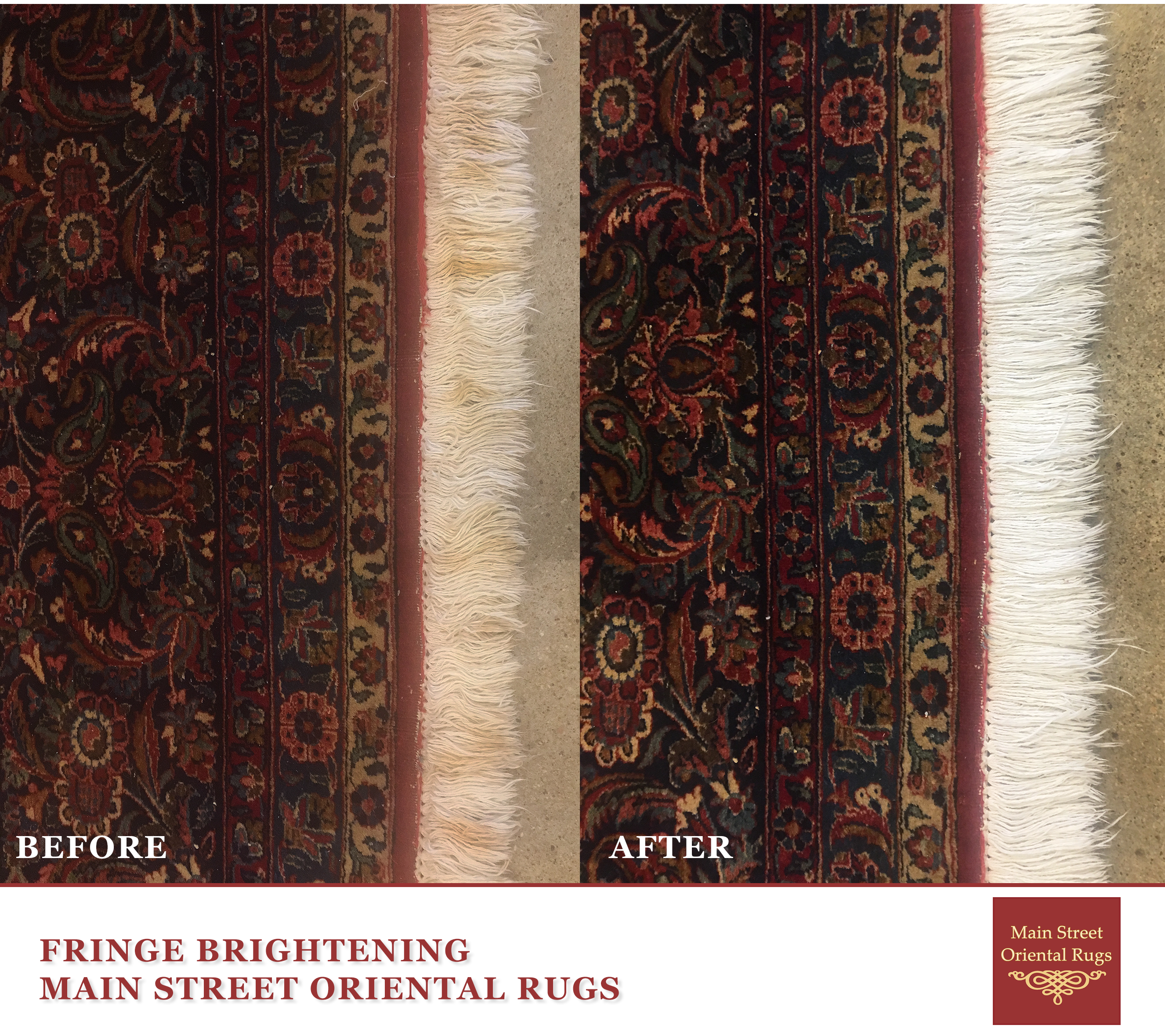 Area rug fringe cleaning