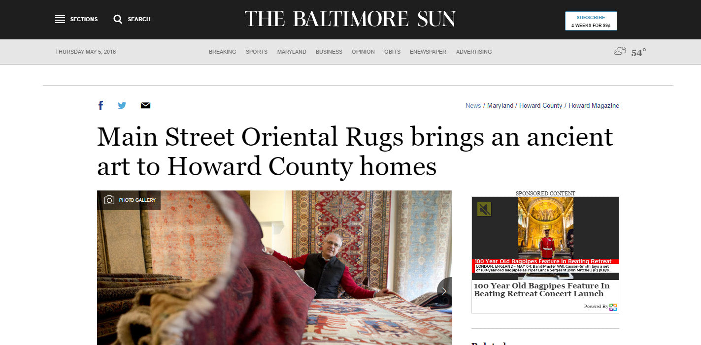 Main Street Oriental Rugs - Howard Magazine / BaltimoreSun.com