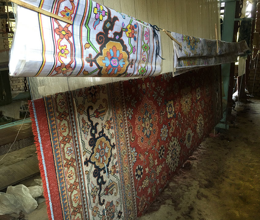 A partially completed rug - Main Street Oriental Rugs