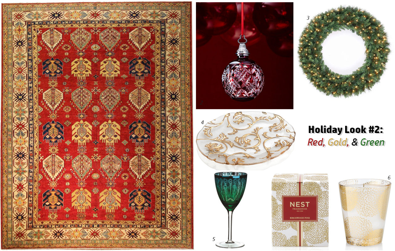 Holiday 2015 Look #2: Red, Gold, & Green - Main Street Oriental Rugs