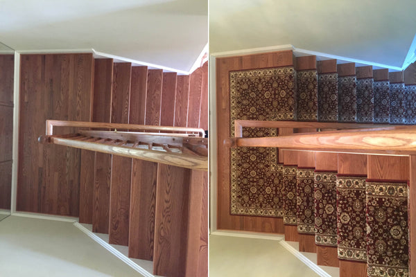 Stair runner installation by Main Street Oriental Rugs