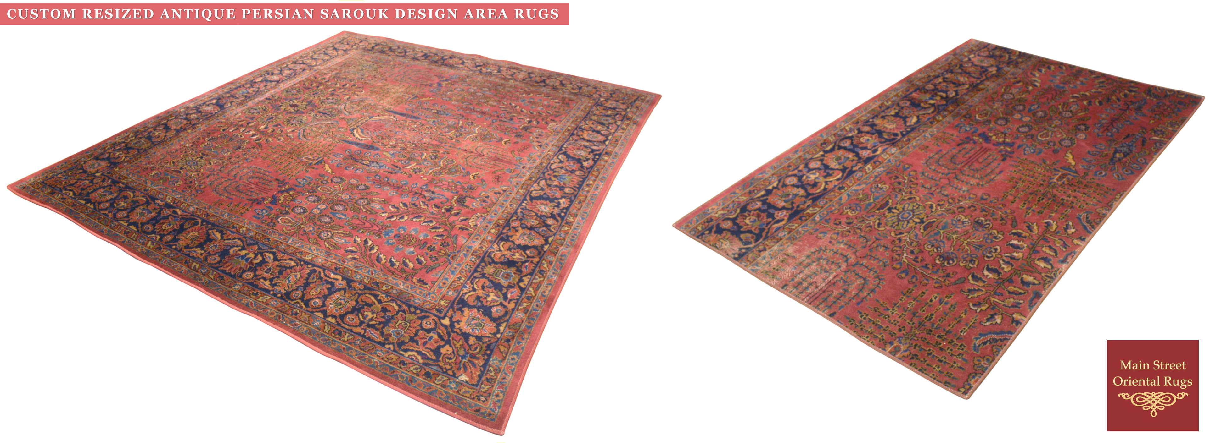 Area rug resizing of Persian Sarouk