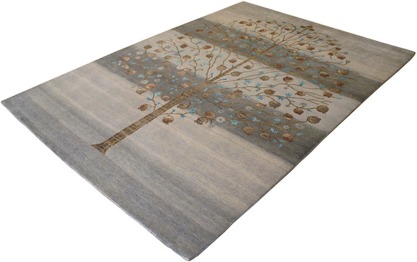 5x8 Gabbeh Pom Tree Area Rug