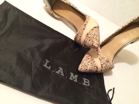 L.A.M.B Kadie Half d'Orsay Pump Nude Calf Hair -7