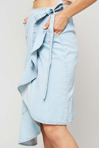 Denim Ruffle Skirt