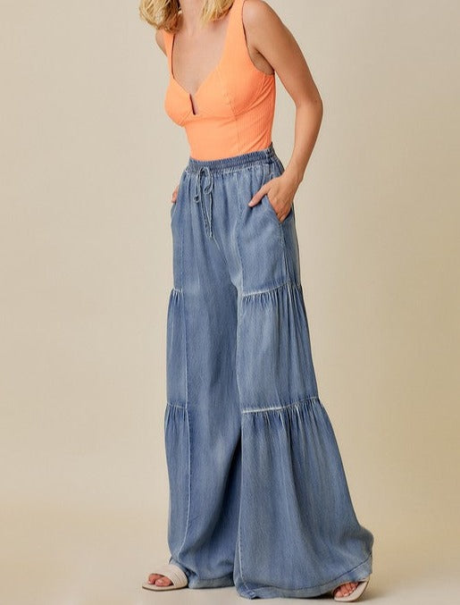 Washed Denim Wide Leg Pants – Rag & Muffin