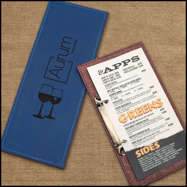 Leather Menu Board With Binder Ring Mechanism