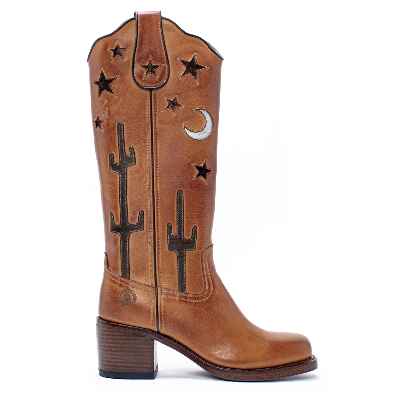 Metafoor Fysica India Womens Hibiscus Desert Cognac Leather Boot - Ranch Road Boots™