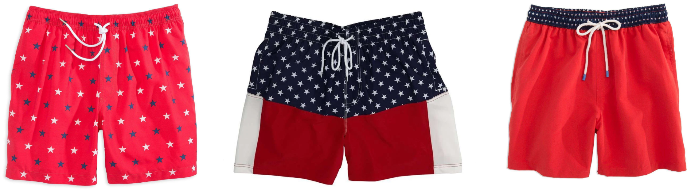 Preppy American Flag Swim Trunks 