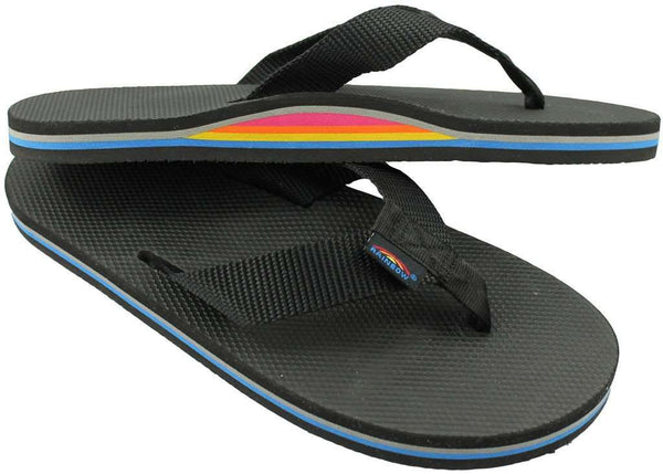 mens black rainbow sandals