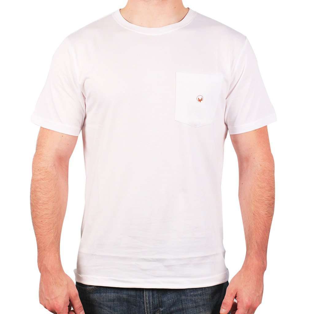 Cotton Brothers Short Sleeve Pocket Tee in White – Country Club Prep