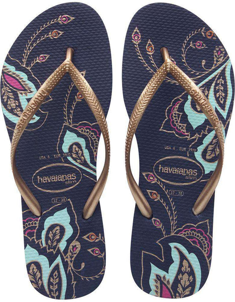 Slim Thematic Sandals in Navy Blue by 