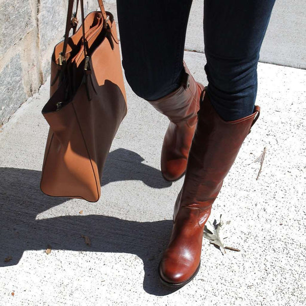 frye cognac booties