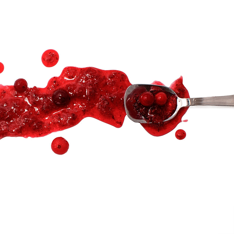 Cranberry Sauce with a Silver Spoon